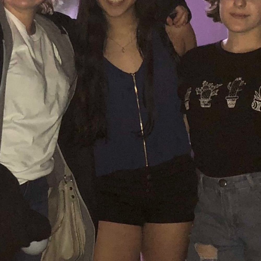 Blue zip up top